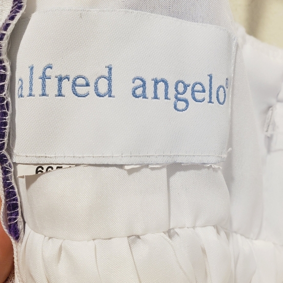 Alfred Angelo Ivory and Purple baby girl Tule Formal dress fits 18M - Picture 7 of 9